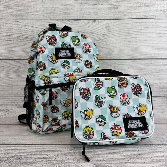 Super Mario Other - Super Mario Boys Graphic School Backpack & Lunchbox Set